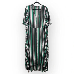 Love & Legend Striped Chiffon High Low Dress  4X